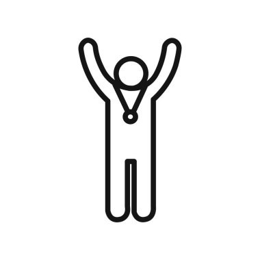 Zafer simgesi doğrusal vektör grafik işareti veya web uygulaması ui için sembol