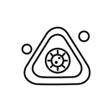 Web uygulaması ui için Virüs Uyarı simgesi doğrusal vektör grafik işareti veya sembol seti