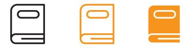 Kitap simgesi web tasarım logosu koleksiyonu düz vektör olarak ayarlandı