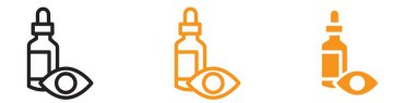 EYE DROP simgesi web tasarım logosu koleksiyonu düz vektör olarak ayarlandı