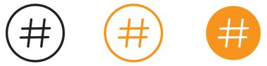 Düz vektör içinde hastag simgesi web tasarım logosu koleksiyonu