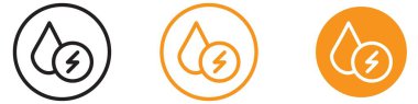 Hidroelektrik enerji ikonu web tasarım logosu düz vektör içinde toplanıyor