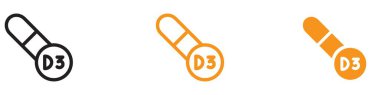 D3 vitamini simgesi web tasarım logosu koleksiyonu düz vektör içinde