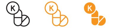 Düz vektör içinde K vitamini simgesi web tasarım logosu koleksiyonu