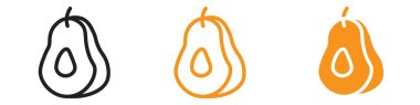 avokado simgesi web tasarım logosu koleksiyonu vektör cinsinden