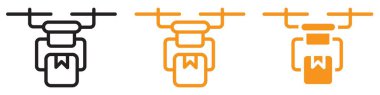 Drone dağıtım simgesi web tasarım logosu koleksiyonu vektör içinde