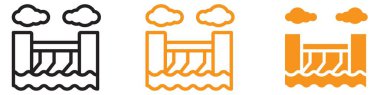 Hidroelektrik baraj simgesi web tasarım logosu toplaması