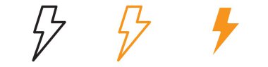 Yıldırım simgesi web tasarım logosu koleksiyonu vektör cinsinden