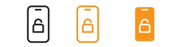 Mobil Kilidi Aç Web tasarım logosu koleksiyonu vektör cinsinden