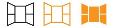 Pencere simgesi web tasarım logosu koleksiyonunu vektörde aç