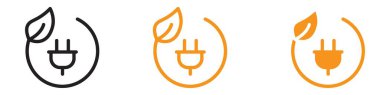 Sürdürülebilir ekolojik enerji ikonu web tasarım logosu koleksiyonu