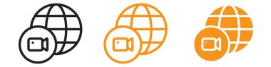 Video sohbet konferansı simgesi web tasarım logosu koleksiyonu vektör cinsinden