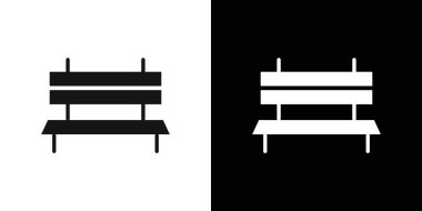 Benç simgesi logo işareti vektör ana hatları siyah ve beyaz