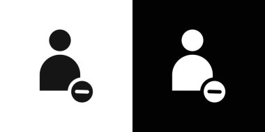 Blok Kullanıcı Simgesi logo imza vektör ana hatları siyah ve beyaz