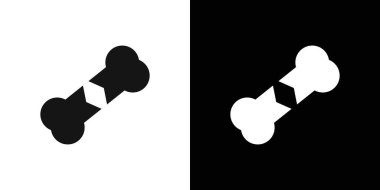 Kırık kemik simgesi logosu işareti vektör ana hatları siyah ve beyaz