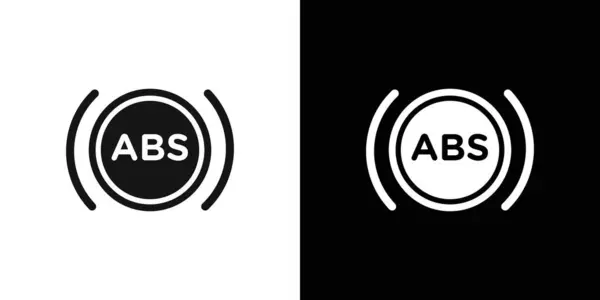 stock vector Automotive ABS icon logo sign vector outline in black and white color