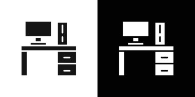 masa simgesi simgesi işareti vektör ana hatları siyah ve beyaz