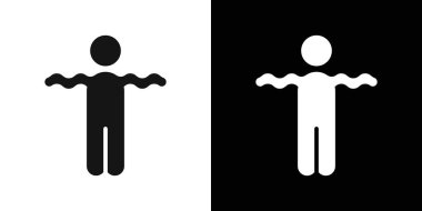Esneklik simgesi logo işareti vektör ana hatları siyah ve beyaz