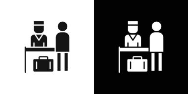 Konukseverlik sektörü simgesi logosu imza vektör ana hatları siyah ve beyaz