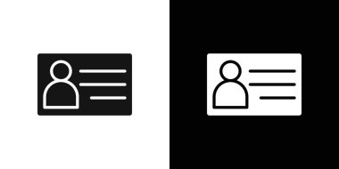 kimlik kartı simgesi logo işareti vektör ana hatları siyah ve beyaz