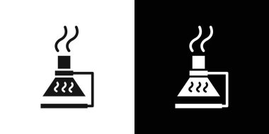 Laboratuvar test simgesi logo işareti vektör ana hatları siyah ve beyaz