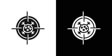 Onkoloji bölümü simgesi logosu siyah ve beyaz renkli vektör ana hatları