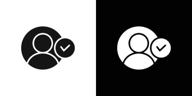 Profil denetimi simgesi logo işareti vektör ana hatları siyah ve beyaz