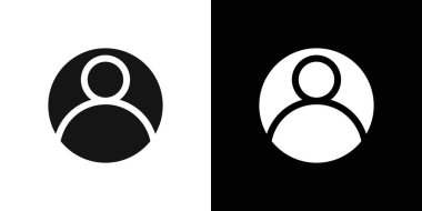 profil fotoğraf simgesi logo işareti vektör ana hatları siyah ve beyaz