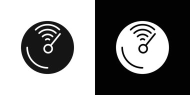 Radar algılama simgesi logo işareti vektör ana hatları siyah ve beyaz