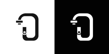 İp Kancası simgesi simgesi işareti vektör ana hatları siyah ve beyaz