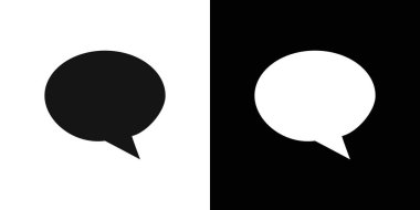 Konuşma Kabarcık simgesi logosu imza vektör ana hatlarını siyah ve beyaz olarak belirtin