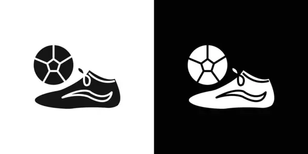 stock vector football soccer shoes icon logo sign vector outline in black and white color