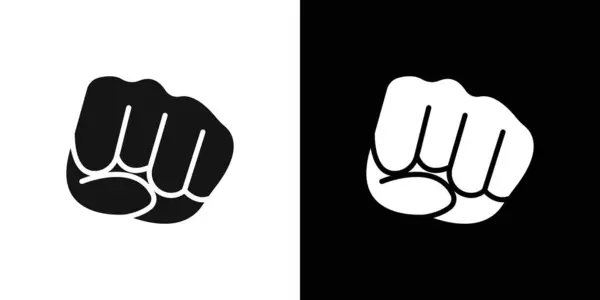 Yumruk simgesi simgesi simgesini siyah ve beyaz olarak işaretle