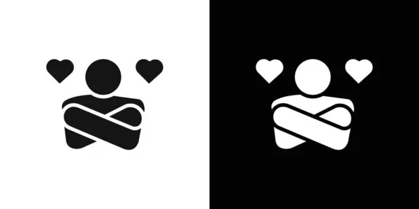 Kişisel bakım simgeniz simge işareti vektör ana hatlarını siyah ve beyaz olarak çizer