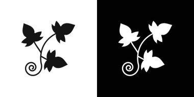 İngiliz sarmaşık ikonu vektör sembolü veya imza koleksiyonu siyah ve beyaz ana hatlarıyla belirlendi