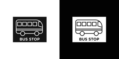 Otobüs işareti simge vektör logosu koleksiyonu ya da paket grubu