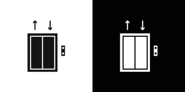 Asansör kaldırma simgesi vektör logosu koleksiyonu ya da paket grubu
