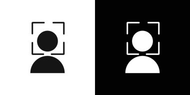 yüz tanıma simgesi vektör logosu koleksiyonu veya paket grubu