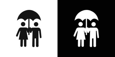 Şemsiye paylaşımı Simge vektör logo kümesi koleksiyonu veya paket grubu