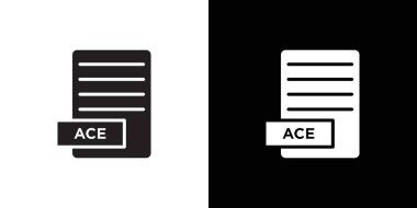 ASE File Document Icon Black line art vector in black and white outline set collection sign clipart