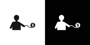 Debt holders icon Black line art vector in black and white outline set collection sign clipart