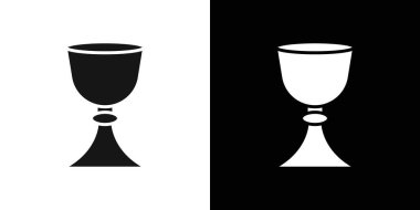 Kutsal Kadeh simgesi Siyah çizgi sanat vektörü siyah beyaz ana hat koleksiyon işareti