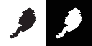 Avusturya 'nın haritası siyah-beyaz taslak koleksiyon işareti ile siyah çizgi sanat vektörü