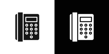 Ofis telefonu simgesi Siyah çizgi resim vektörü siyah beyaz çizgi koleksiyon işareti
