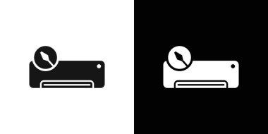 Klima simgesi siyah çizgi sanat vektörü siyah beyaz ana hat koleksiyon işareti