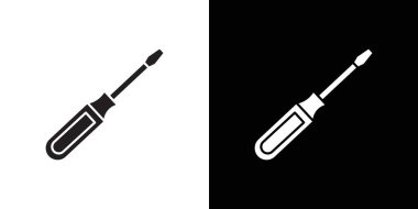 Siyah ve beyaz çizgili tornavida resim vektörü koleksiyon işareti