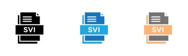 SVI Dosya Belgesi Simgesi ana hatları koleksiyonu ya da siyah beyaz olarak ayarlandı
