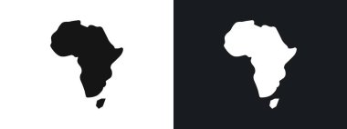 Afrika haritası simgesi doğrusal vektör grafik işareti veya web uygulaması ui için sembol