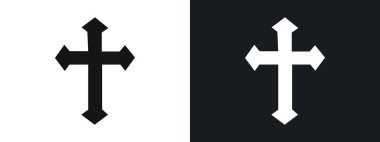 Hristiyan Haçı simgesi doğrusal vektör grafik işareti veya web uygulaması ui için sembol