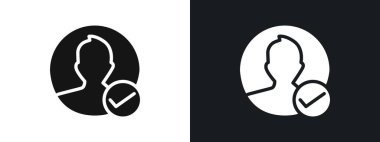 Profil denetimi simgesi doğrusal vektör grafik işareti veya web uygulaması ui için sembol